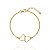 Pulseira 2 Corações Entrelaçados Vazados - Banho de Ouro 18k - Imagem 1