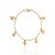 Pulseira 6 Folhas Penduradas - Banho Ouro 18k - Imagem 1