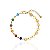 Pulseira Medalinhas Lisas, Cristais e Bolinhas - Banho Ouro 18k - Imagem 1