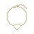 Pulseira Veneziana com Coração Vazado - Banho Ouro 18k - Imagem 1