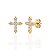 Brinco Cruz Cravejada com Detalhes de Bolinhas - Banho de Ouro 18k - Imagem 1