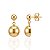 Brinco Base com Pingente Meia Esfera - Banho de Ouro 18k - Imagem 1