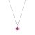 Colar Ponto de Luz Zircônia Redonda Rosa 45cm - Prata 925 - Imagem 1