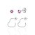 Brinco Duo Zircônia Rosa + Argolinha Coração Tarraxa 2cm - Prata 925 - Imagem 1