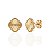 Brinco Trevo Liso Com Ponto de Luz - Banho de Ouro 18k - Imagem 1