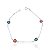 Pulseira 4 Flores Resina Colorida Elo Português 21cm - Prata 925 - Imagem 1