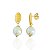 Brinco Base oval com Pingente de Perola - Banho de Ouro 18k - Imagem 1