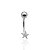 Piercing Umbigo Estrela Cravejada 5mm - Prata 925 - Imagem 1