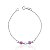 Pulseira Infantil 2 Zircônias Rosa Elo Português 18cm - Prata 925 - Imagem 1