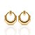 Brinco Argola Frontal Sextavada Lisa Vazada 4,8cm - Banho de Ouro 18k - Imagem 1