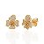 Brinco Flor Orgânica Cravejada - Banho de Ouro 18k - Imagem 1