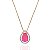 Colar Gota Zircônia Rosa com Borda Cravejada Veneziana 45cm - Banho de Ouro 18k - Imagem 1