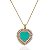 Colar Coração Zircônia Fusion Verde com Borda Cravejada 45cm - Banho Ouro 18k - Imagem 1