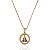 Colar Nossa Senhora Cravejada Azul Círculo Vazado 45cm - Banho Ouro 18k - Imagem 1