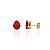 Brinco Gota Zircônia Vermelho - Banho de Ouro 18k - Imagem 1