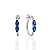 Brinco Argolinha Cravejada c/ 2 Zircônias Gota Azul 1,6cm - Prata 925 - Imagem 1