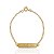 Pulseira Infantil Plaquinha com Corações 15cm - Banho de ouro 18k - Imagem 1