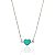 Colar Chocker Coração Resina Verde Agua 40cm - Prata 925 - Imagem 1