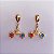 Brinco 3 Estrelas Colors - Banho de Ouro 18k - Imagem 1