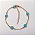 Pulseira 5 Pingentes Azuis c/ Elo Português 22cm - Banho de Ouro 18k - Imagem 1