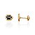 Brinco Infantil Patinha Resina Preta - Banho de Ouro 18k - Imagem 1