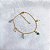 Pulseira Elo Portugues c/ 5 Cristais Pendurados 20cm - Banho de Ouro 18k - Imagem 1