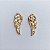 Brinco Asa Cravejada 1,5cm - Banho de Ouro 18k - Imagem 1