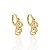 Brinco Argolinha c/ Pingente Triplo Cristais - Banho de Ouro 18k - Imagem 1