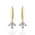 Brinco Base Navete c/ 3 Zircônia Navete 5cm - Banho de Ouro 18k - Imagem 1