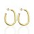 Brinco Argola Oval Lisa 4cm - Banho de Ouro 18k - Imagem 1