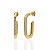 Brinco Meia Argola c/ cravejado 3cm - Banho de Ouro 18k - Imagem 1