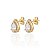 Brinco Gota Zircônia Cristal com Borda Cravejada - Banho de Ouro 18k - Imagem 1