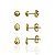 Brinco Trio Meia Bola, Oval e Gota - Banho de Ouro 18k - Imagem 1