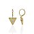Brinco Argolinha com Pingente de Triangulo e Ponto de Luz - Banho de Ouro 18k - Imagem 1