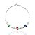 Pulseira Borboletas Coloridas com Pontos de Luz Elo Português - Prata 925 - Imagem 1