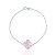 Pulseira Trevo Resina Rosa Elo Português - Prata 925 - Imagem 1