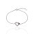 Pulseira Coração Vazado Cravejado c/ Zircônia Baguete Pink 16cm - Prata 925 - Imagem 1