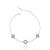 Pulseira Trevo Madrepérola e 2 Trevos Cravejados 16cm - Prata 925 - Imagem 1