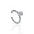 Piercing Fake Torcido com Zircônia 1,1cm - Prata 925 - Imagem 1