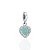 Berloque Coração Zircônia Azul Claro c/ Borda Cravejada - Prata 925 - Imagem 1