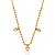 Colar 3 Corações Zircônia com Corrente Bolinha 45cm - Banho de Ouro 18k - Imagem 1