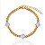 Pulseira Elo Grumet com 3 Zircônia Quadrada 16cm - Banho de Ouro 18k - Imagem 1