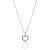 Colar Coração Vazado Borda Cravejada Veneziana 45cm - Prata 925 - Imagem 1