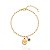 Pulseira Elo Cartier Plaquinha Sorte e Olho Grego - Banho de Ouro 18k - Imagem 1