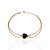 Pulseira Bolinha Coração Resina Preta Brilhante - Banho de Ouro 18k - Imagem 1