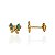 Brinco Infantil Laço Azul Resinado - Banho de Ouro 18k - Imagem 1