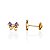 Brinco Infantil Laço Roxo Resinado - Banho de Ouro 18k - Imagem 1