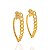 Brinco Argola Oval Meia Corrente Grumet - Banho de Ouro 18k - Imagem 1
