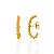Brinco Ear Hook Linhas 1 Lisa e 1 com Bolinhas - Banho de Ouro 18k - Imagem 1