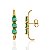 Brinco Ear Hook 3 Gotas de Zircônia Turmalina - Banho de Ouro 18k - Imagem 1